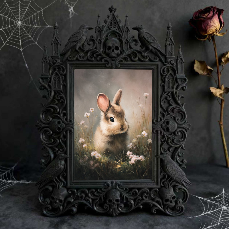 Gritty Gothic Dark-style Photo Frame | Gothic Piercing Studio Waiting Area Decor, Photo Ornament, Wall-mountable & Tabletop, Industrial Fram