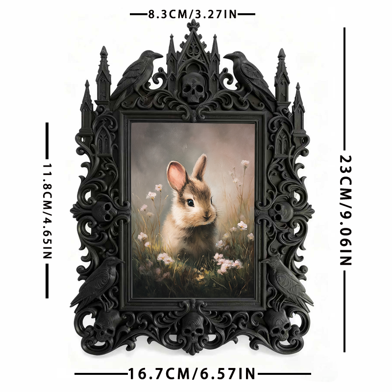 Gritty Gothic Dark-style Photo Frame | Gothic Piercing Studio Waiting Area Decor, Photo Ornament, Wall-mountable & Tabletop, Industrial Fram