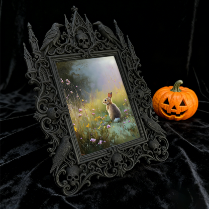 Classy Gothic Dark-style Photo Frame | Ghost-themed Hostel Room Decor, Photo Ornament, Wall/Table Dual-use, Cozy Frame