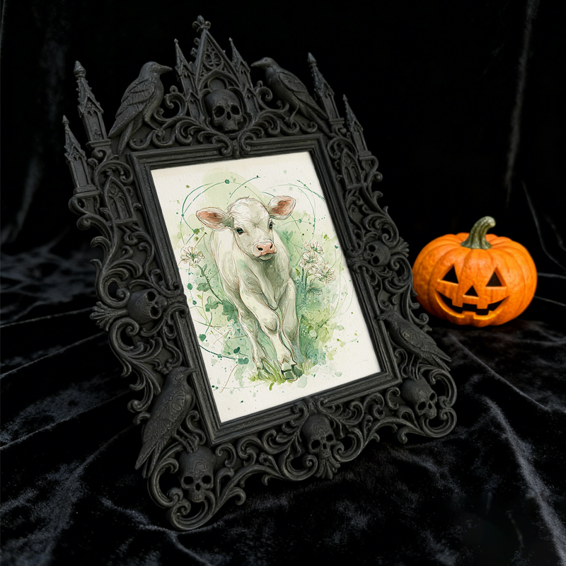 Limited-edition Gothic Dark-style Photo Frame | Dark Fantasy Warhammer Shop Decor, Photo Ornament, Wall-mountable & Tabletop, Collectible Fr