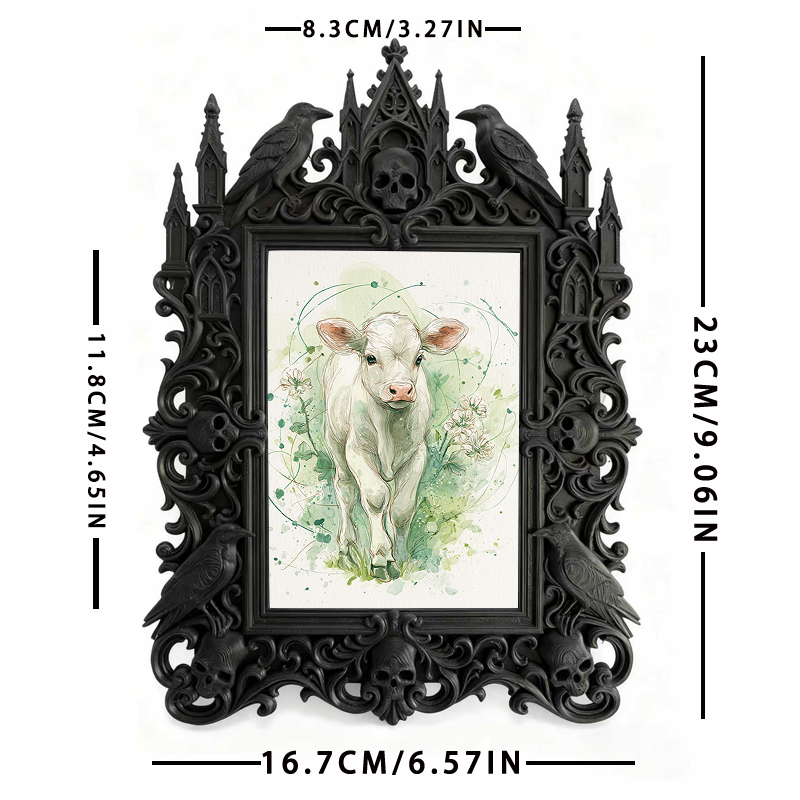Limited-edition Gothic Dark-style Photo Frame | Dark Fantasy Warhammer Shop Decor, Photo Ornament, Wall-mountable & Tabletop, Collectible Fr