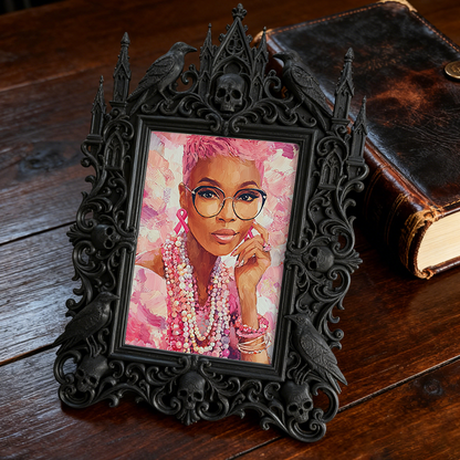 Daring Gothic Dark-style Photo Frame | Gothic Handmade Candle Shop Decor, Photo Ornament, Dual-use Display, Non-toxic Frame