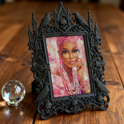 Daring Gothic Dark-style Photo Frame | Gothic Handmade Candle Shop Decor, Photo Ornament, Dual-use Display, Non-toxic Frame