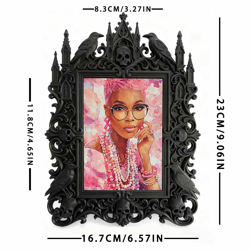 Daring Gothic Dark-style Photo Frame | Gothic Handmade Candle Shop Decor, Photo Ornament, Dual-use Display, Non-toxic Frame