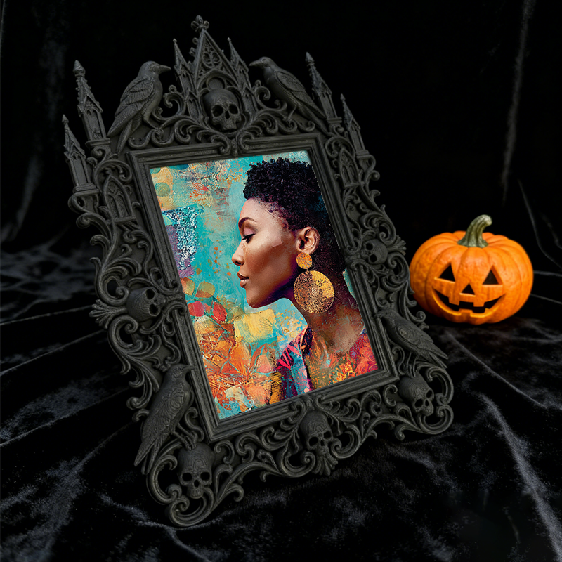 Gritty Gothic Dark-style Photo Frame | Gothic Attic Home Library Decor, Photo Ornament, Wall/Table Dual-use, Moisture-proof Frame