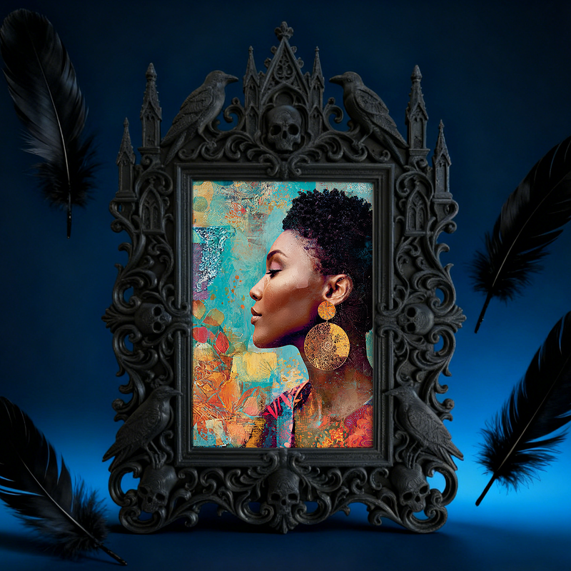 Gritty Gothic Dark-style Photo Frame | Gothic Attic Home Library Decor, Photo Ornament, Wall/Table Dual-use, Moisture-proof Frame