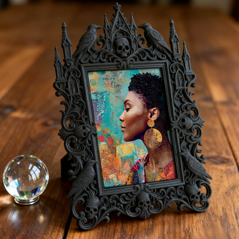 Gritty Gothic Dark-style Photo Frame | Gothic Attic Home Library Decor, Photo Ornament, Wall/Table Dual-use, Moisture-proof Frame