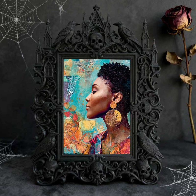 Gritty Gothic Dark-style Photo Frame | Gothic Attic Home Library Decor, Photo Ornament, Wall/Table Dual-use, Moisture-proof Frame