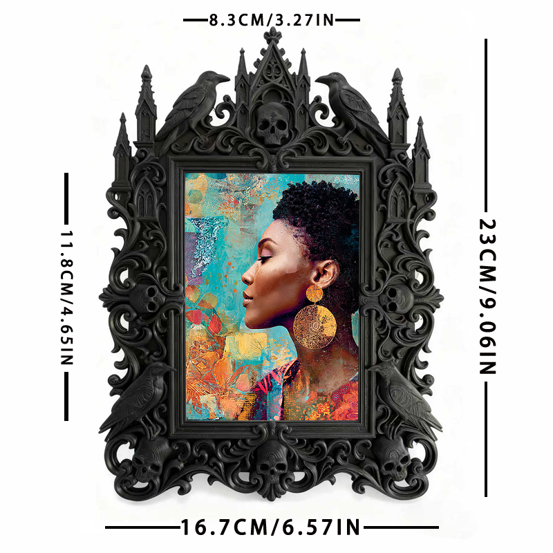 Gritty Gothic Dark-style Photo Frame | Gothic Attic Home Library Decor, Photo Ornament, Wall/Table Dual-use, Moisture-proof Frame
