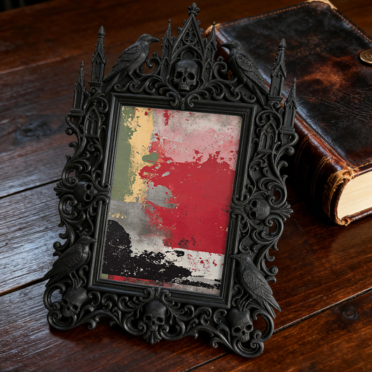 Limited-edition Gothic Dark-style Photo Frame | Vampire Themed Wine Tasting Room Decor, Photo Ornament, Dual-use Display, Luxe Plastic Frame