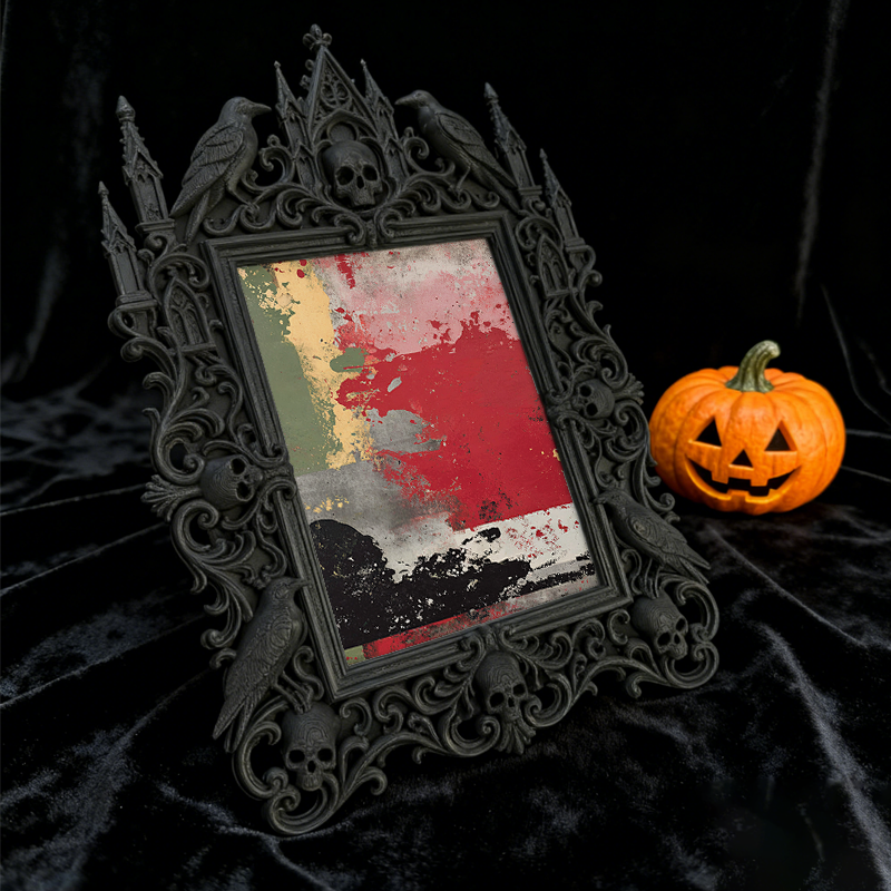 Limited-edition Gothic Dark-style Photo Frame | Vampire Themed Wine Tasting Room Decor, Photo Ornament, Dual-use Display, Luxe Plastic Frame