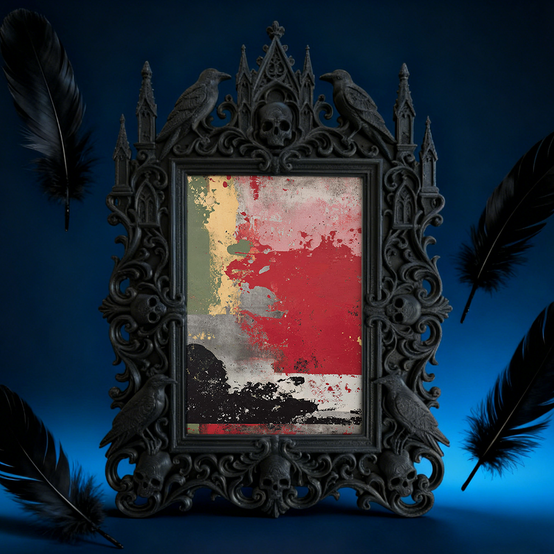 Limited-edition Gothic Dark-style Photo Frame | Vampire Themed Wine Tasting Room Decor, Photo Ornament, Dual-use Display, Luxe Plastic Frame