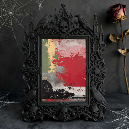 Limited-edition Gothic Dark-style Photo Frame | Vampire Themed Wine Tasting Room Decor, Photo Ornament, Dual-use Display, Luxe Plastic Frame