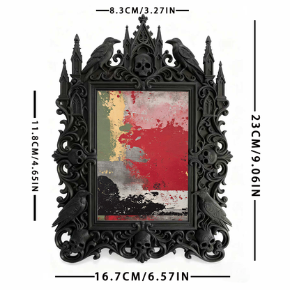 Limited-edition Gothic Dark-style Photo Frame | Vampire Themed Wine Tasting Room Decor, Photo Ornament, Dual-use Display, Luxe Plastic Frame