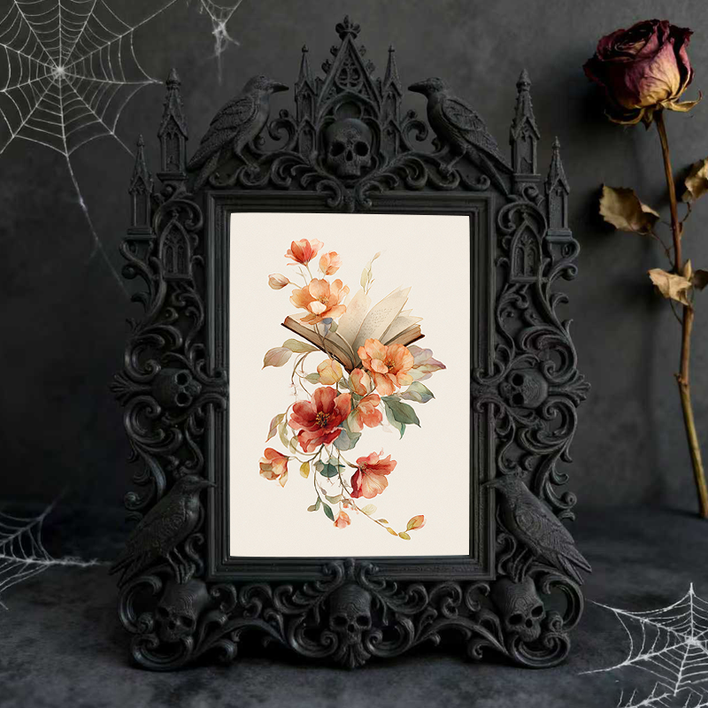 Distinctive Gothic Dark-style Photo Frame | Witchy Spell Book Binding Shop Decor, Photo Ornament, Dual-use Display, Sturdy Frame
