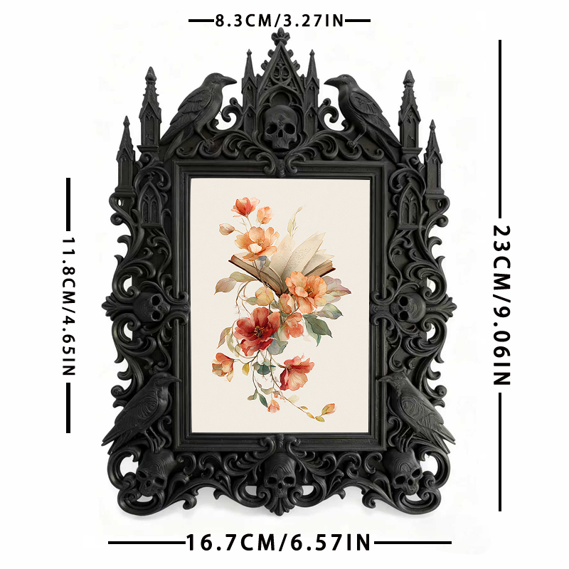 Distinctive Gothic Dark-style Photo Frame | Witchy Spell Book Binding Shop Decor, Photo Ornament, Dual-use Display, Sturdy Frame
