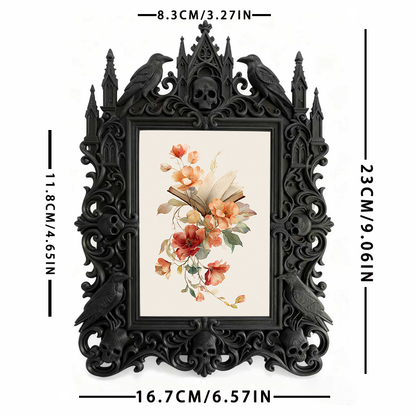 Distinctive Gothic Dark-style Photo Frame | Witchy Spell Book Binding Shop Decor, Photo Ornament, Dual-use Display, Sturdy Frame