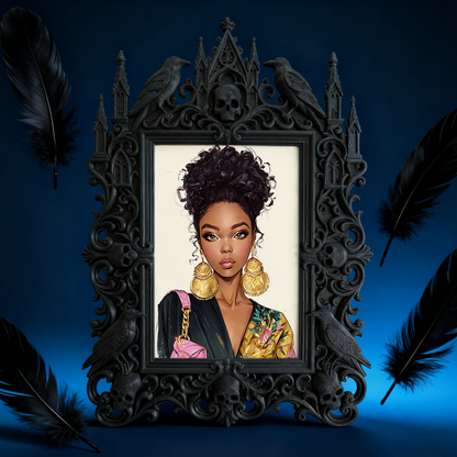 Classy Gothic Dark-style Photo Frame | Haunted House Actor Wardrobe Decor, Photo Ornament, Wall/Table Dual-use, Durable Frame