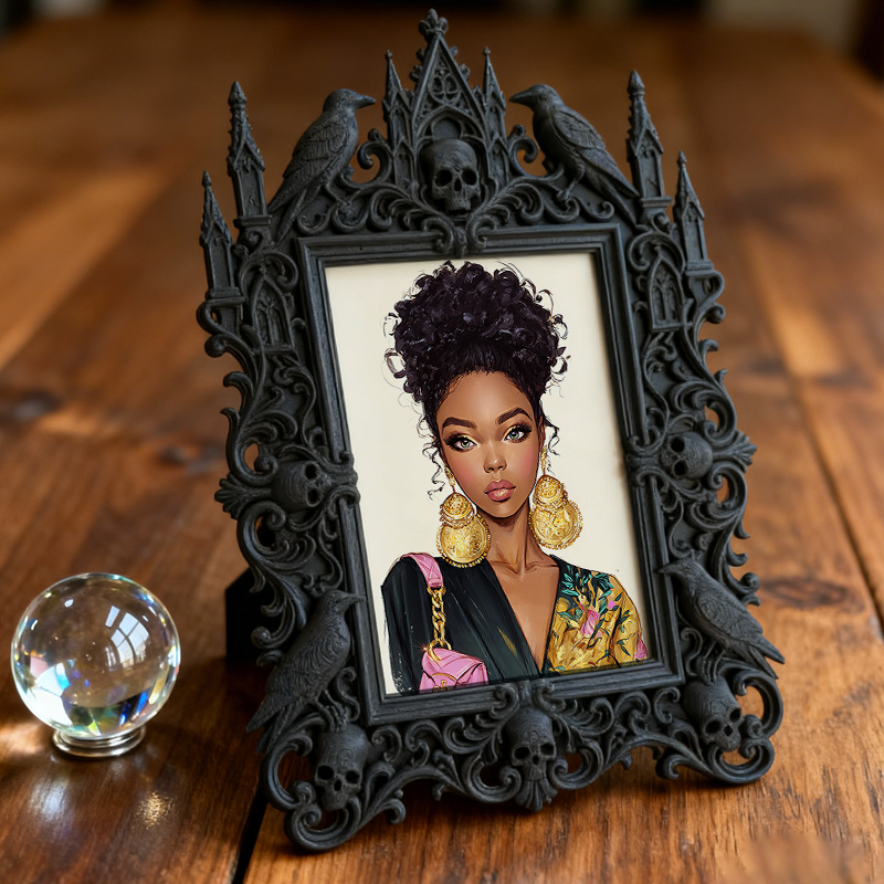 Classy Gothic Dark-style Photo Frame | Haunted House Actor Wardrobe Decor, Photo Ornament, Wall/Table Dual-use, Durable Frame