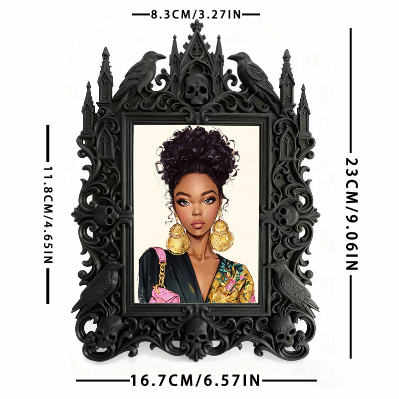 Classy Gothic Dark-style Photo Frame | Haunted House Actor Wardrobe Decor, Photo Ornament, Wall/Table Dual-use, Durable Frame