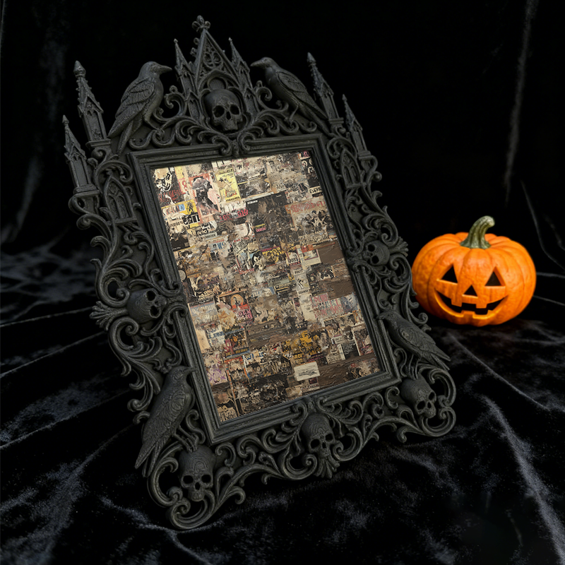 Daring Gothic Dark-style Photo Frame | Gothic Candle Wick Display Shop Decor, Photo Ornament, Dual-use Display, Simple Frame