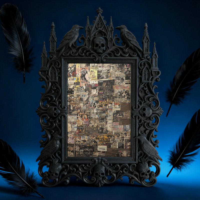 Daring Gothic Dark-style Photo Frame | Gothic Candle Wick Display Shop Decor, Photo Ornament, Dual-use Display, Simple Frame