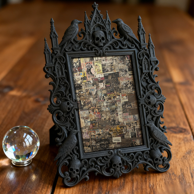 Daring Gothic Dark-style Photo Frame | Gothic Candle Wick Display Shop Decor, Photo Ornament, Dual-use Display, Simple Frame