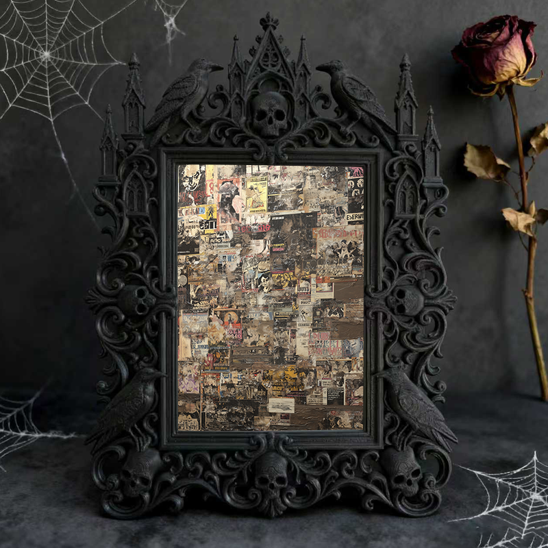 Daring Gothic Dark-style Photo Frame | Gothic Candle Wick Display Shop Decor, Photo Ornament, Dual-use Display, Simple Frame