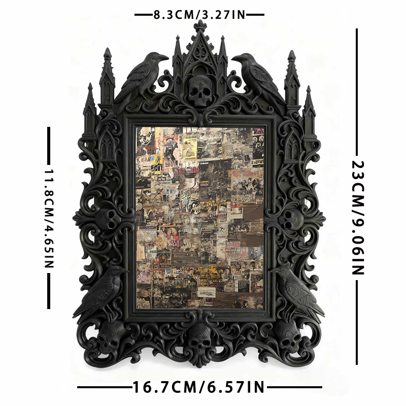 Daring Gothic Dark-style Photo Frame | Gothic Candle Wick Display Shop Decor, Photo Ornament, Dual-use Display, Simple Frame