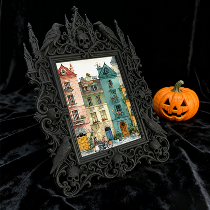 Classy Gothic Dark-style Photo Frame | Horror Themed Bakery Window Decor, Photo Ornament, Wall-mountable & Tabletop, Food-safe Frame