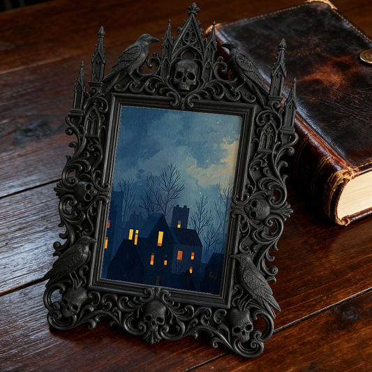 Limited-edition Gothic Dark-style Photo Frame | Vampire LARP Shield Craft Shop Decor, Photo Ornament, Dual-use Display, Realistic Frame