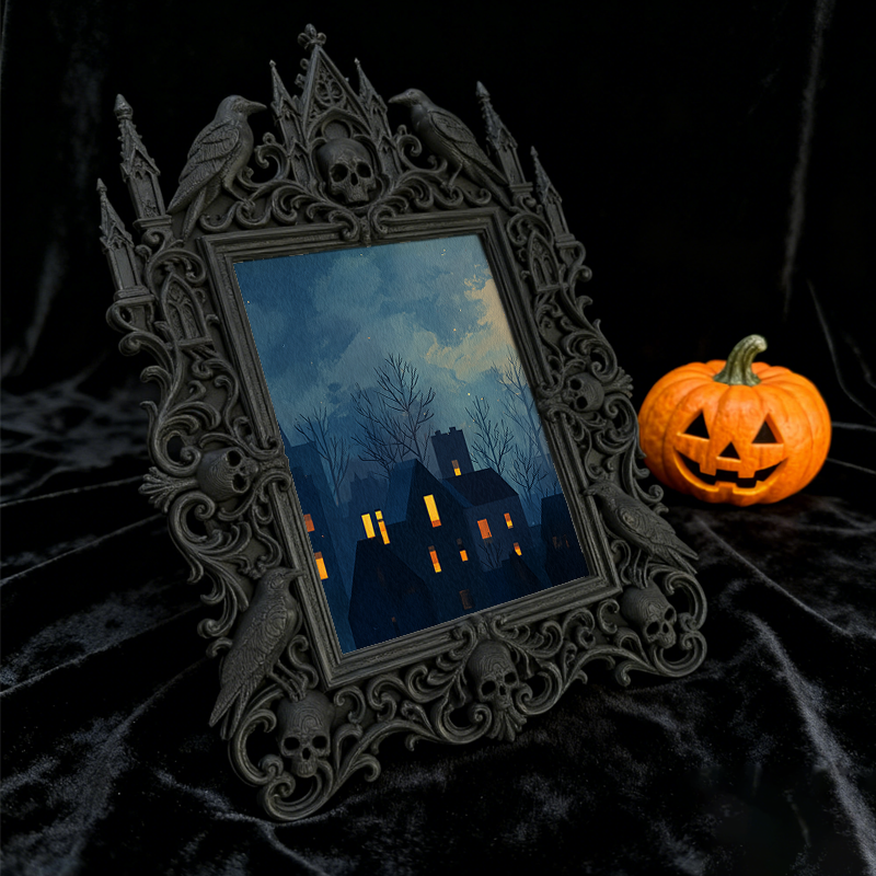 Limited-edition Gothic Dark-style Photo Frame | Vampire LARP Shield Craft Shop Decor, Photo Ornament, Dual-use Display, Realistic Frame