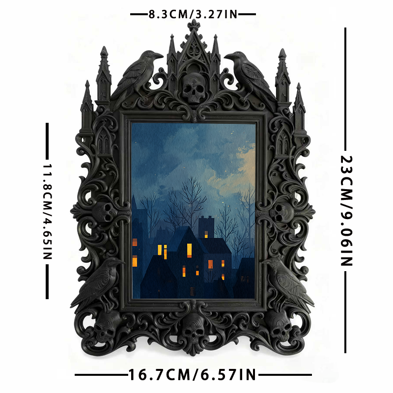 Limited-edition Gothic Dark-style Photo Frame | Vampire LARP Shield Craft Shop Decor, Photo Ornament, Dual-use Display, Realistic Frame