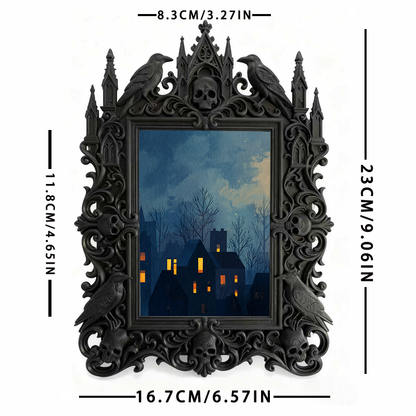 Limited-edition Gothic Dark-style Photo Frame | Vampire LARP Shield Craft Shop Decor, Photo Ornament, Dual-use Display, Realistic Frame