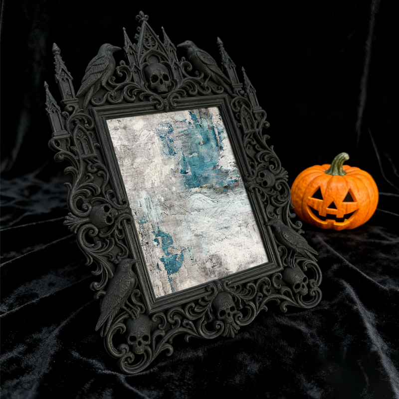 Daring Gothic Dark-style Photo Frame | Dark Academia Wax Seal Stamp Shop Decor, Photo Ornament, Wall-mountable & Tabletop, Study-friendly Fr