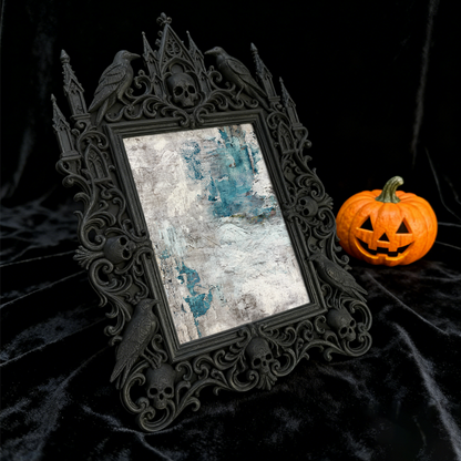 Daring Gothic Dark-style Photo Frame | Dark Academia Wax Seal Stamp Shop Decor, Photo Ornament, Wall-mountable & Tabletop, Study-friendly Fr