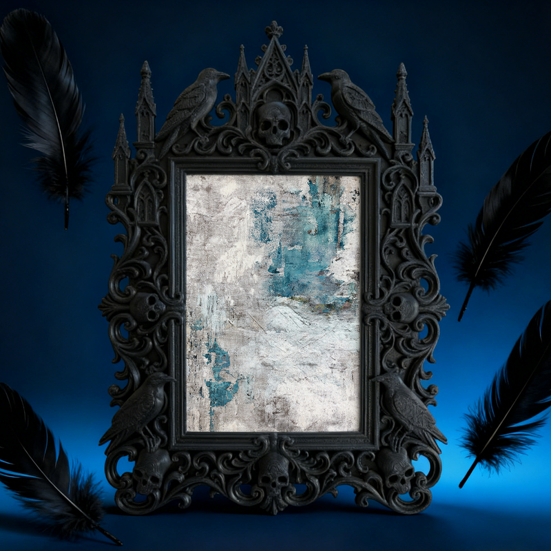 Daring Gothic Dark-style Photo Frame | Dark Academia Wax Seal Stamp Shop Decor, Photo Ornament, Wall-mountable & Tabletop, Study-friendly Fr