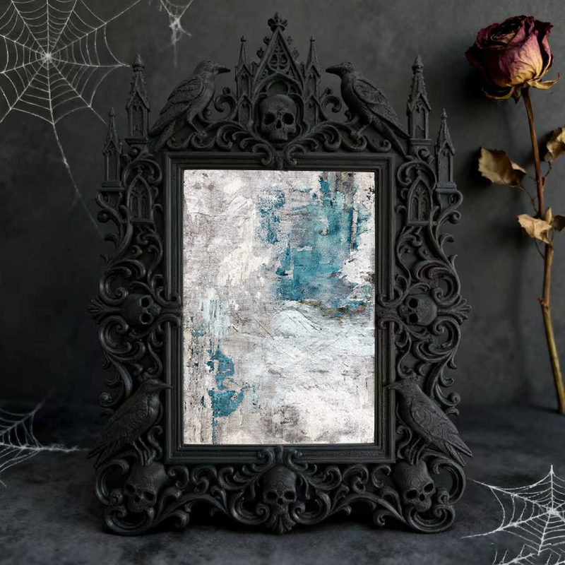 Daring Gothic Dark-style Photo Frame | Dark Academia Wax Seal Stamp Shop Decor, Photo Ornament, Wall-mountable & Tabletop, Study-friendly Fr