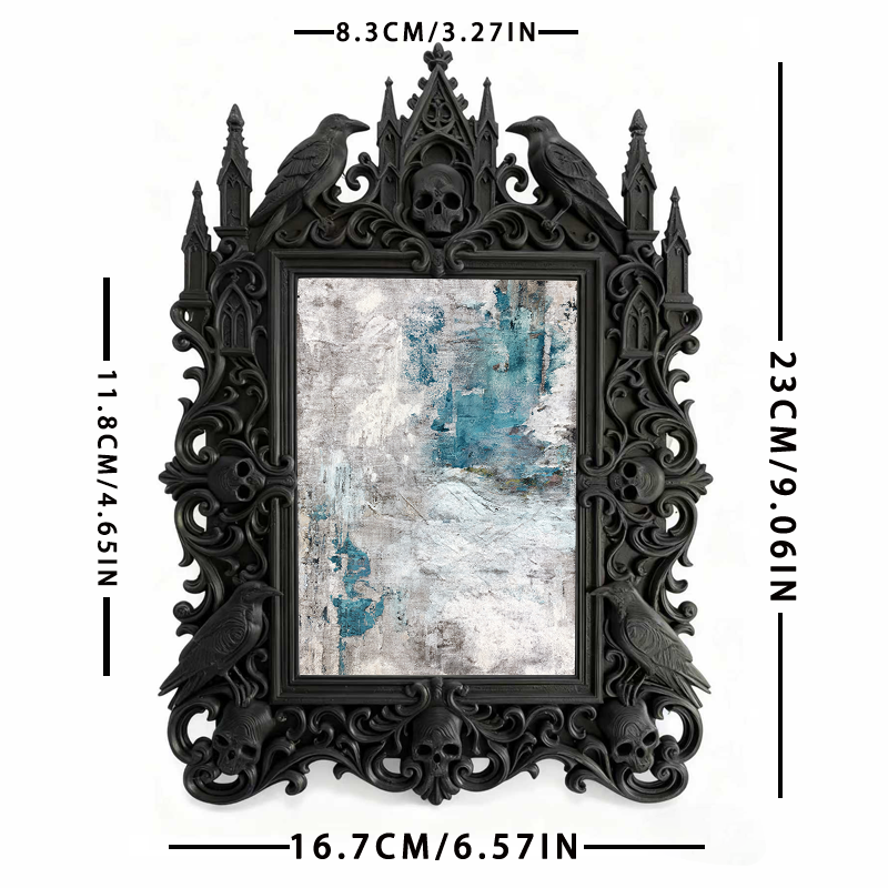 Daring Gothic Dark-style Photo Frame | Dark Academia Wax Seal Stamp Shop Decor, Photo Ornament, Wall-mountable & Tabletop, Study-friendly Fr