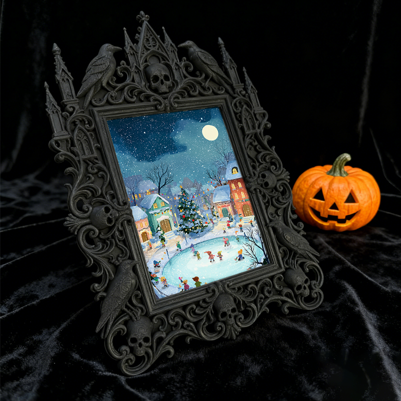 Gritty Gothic Dark-style Photo Frame | Gothic Motorcycle Repair Shop Decor, Photo Ornament, Wall-mountable & Tabletop, Heavy-duty Frame
