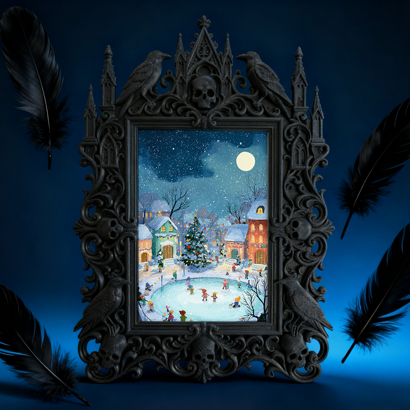 Gritty Gothic Dark-style Photo Frame | Gothic Motorcycle Repair Shop Decor, Photo Ornament, Wall-mountable & Tabletop, Heavy-duty Frame