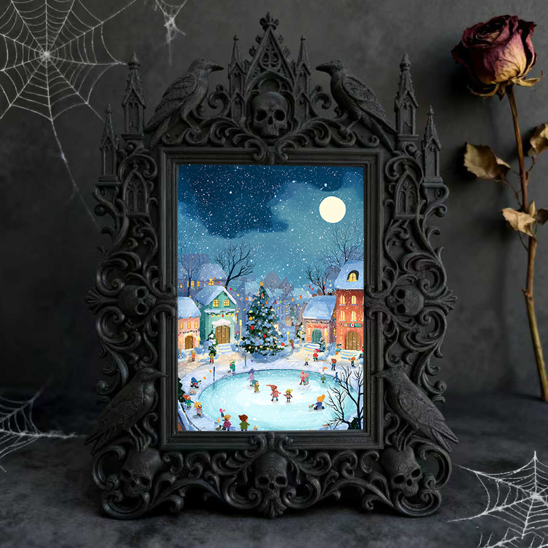 Gritty Gothic Dark-style Photo Frame | Gothic Motorcycle Repair Shop Decor, Photo Ornament, Wall-mountable & Tabletop, Heavy-duty Frame
