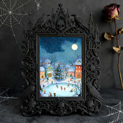 Gritty Gothic Dark-style Photo Frame | Gothic Motorcycle Repair Shop Decor, Photo Ornament, Wall-mountable & Tabletop, Heavy-duty Frame