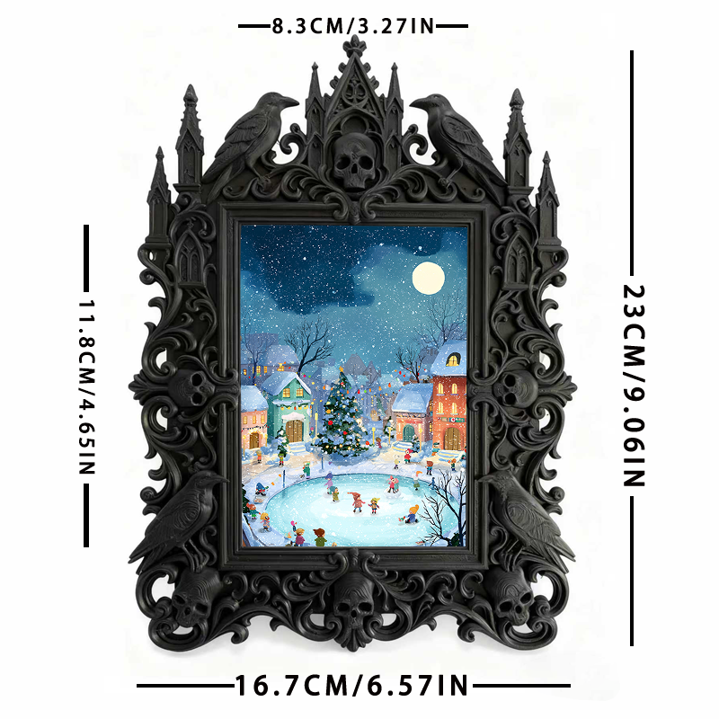 Gritty Gothic Dark-style Photo Frame | Gothic Motorcycle Repair Shop Decor, Photo Ornament, Wall-mountable & Tabletop, Heavy-duty Frame