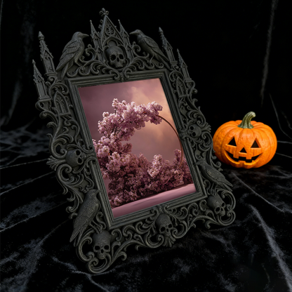 Classy Gothic Dark-style Photo Frame | Paranormal Podcast Merch Booth Decor, Photo Ornament, Wall/Table Dual-use, Brandable Frame