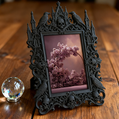 Classy Gothic Dark-style Photo Frame | Paranormal Podcast Merch Booth Decor, Photo Ornament, Wall/Table Dual-use, Brandable Frame