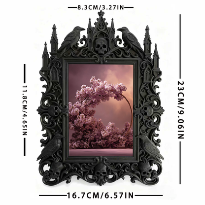 Classy Gothic Dark-style Photo Frame | Paranormal Podcast Merch Booth Decor, Photo Ornament, Wall/Table Dual-use, Brandable Frame