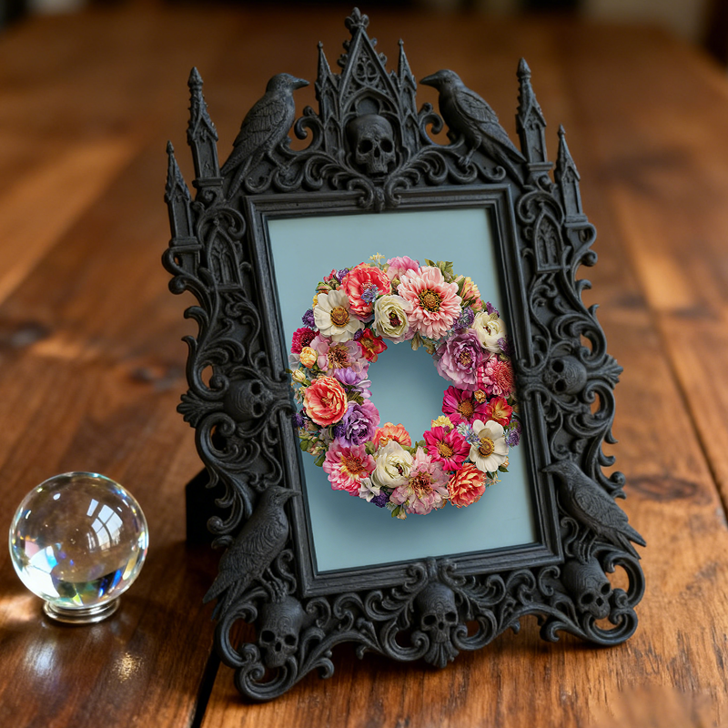 Limited-edition Gothic Dark-style Photo Frame | Dark Fairy Tale Puppet Shop Decor, Photo Ornament, Wall-mountable & Tabletop, Whimsical Fram