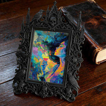 Daring Gothic Dark-style Photo Frame | Gothic Handmade Soap Display Shop Decor, Photo Ornament, Dual-use Display, Clean Frame