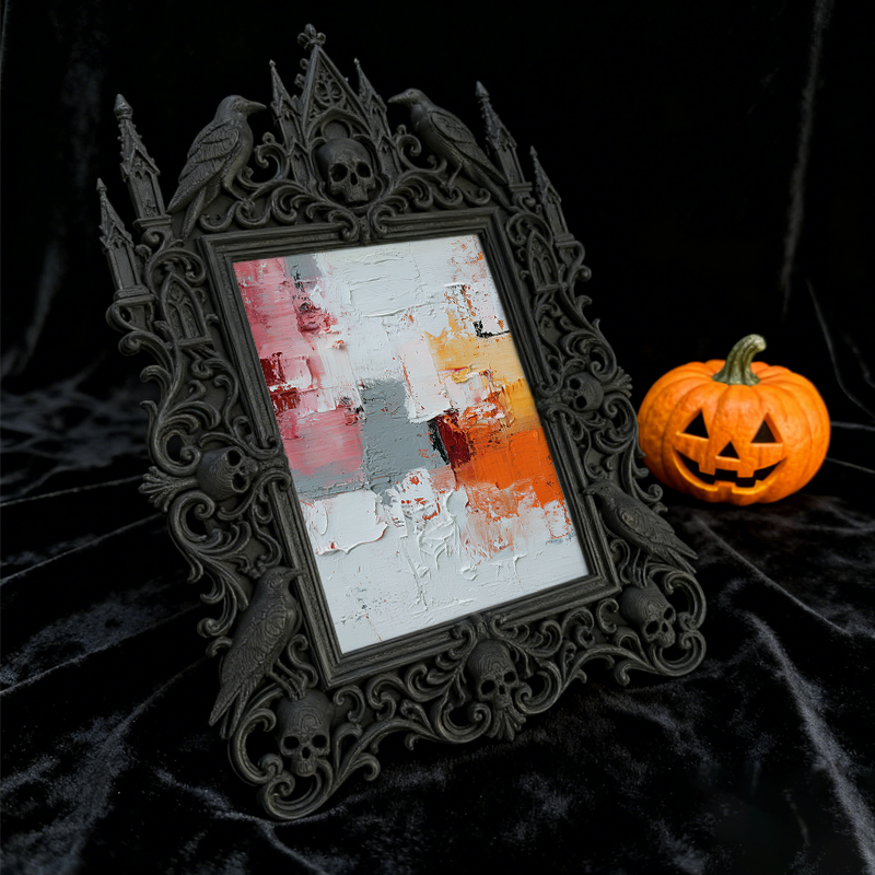 Distinctive Gothic Dark-style Photo Frame | Witchy Bath Salt Jar Shop Decor, Photo Ornament, Wall-mountable & Tabletop, Relaxing Frame